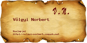 Völgyi Norbert névjegykártya
