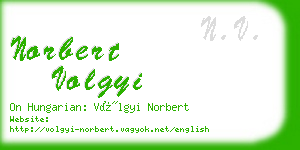 norbert volgyi business card